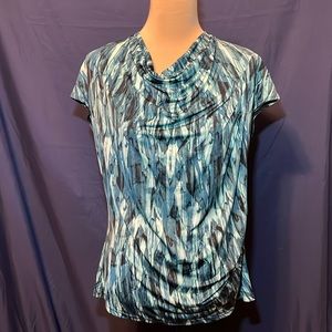 Worthington abstract blue top size Large